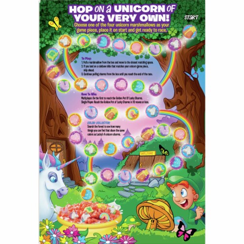 Lucky Charms Fruity Sweetened Corn Cereal with Marshmallows Perspective: back