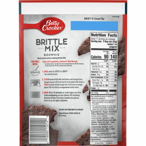 Betty Crocker™ Brownie Brittle Mix Perspective: back