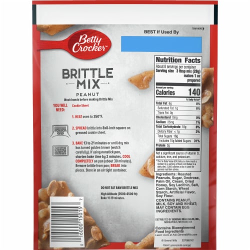 Betty Crocker™ Peanut Brittle Mix Perspective: back