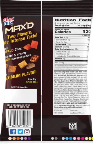Chex Mix MAX'D Buffalo Ranch Snack Mix Perspective: back