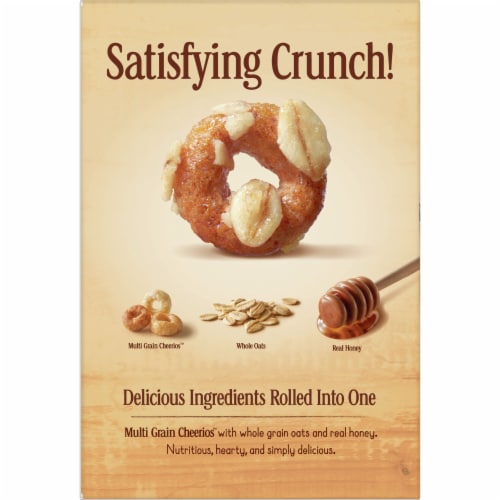 Cheerios Oat Crunch Oats 'N Honey Sweetened Multigrain Cereal Perspective: back