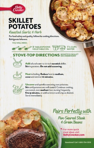 Betty Crocker™ Roasted Garlic & Herb Skillet Potatoes Perspective: back