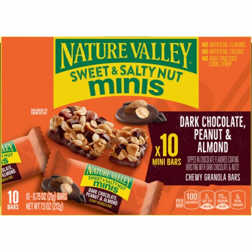 Nature Valley Sweet & Salty Nut Mini Dark Chocolate Peanut Almond Granola bars Perspective: back