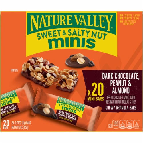 Nature Valley Dark Chocolate Peanut Almond Chewy Mini Granola Bars Perspective: back