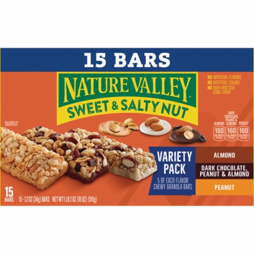 Nature Valley Variety Pack Sweet and Salty Nut Granola Bars Perspective: back