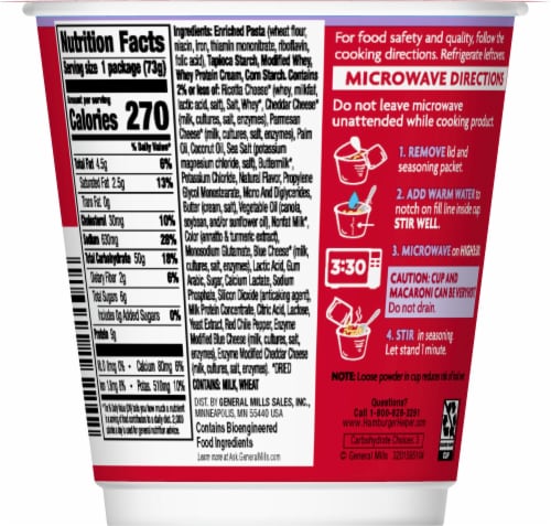 Hamburger Helper™ Bold Three Cheese Mac & Cheese Microwave Cup Perspective: back