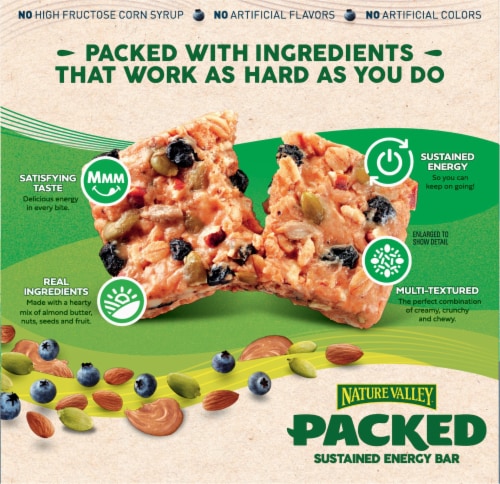 Nature Valley™ Packed Almond Butter & Blueberry Sustained Energy Bars Perspective: back