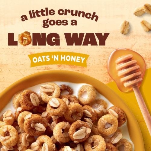 General Mills Cheerios Oat Crunch Oats 'N Honey Large Size Cereal Perspective: back