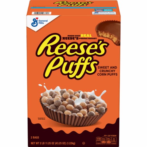 Reese's Puffs Cereal, Peanut Butter Chocolate (43.25 Ounce) Perspective: back