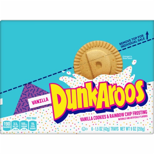 Dunkaroos Vanilla Cookies and Vanilla Frosting with Rainbow Sprinkles Perspective: back