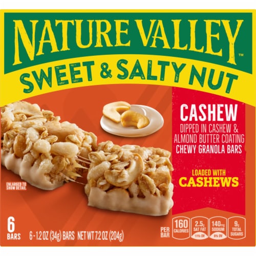Nature Valley Sweet & Salty Nut Cashew Granola bars Perspective: back
