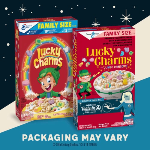 General Mills Lucky Charms with Marshmallows Family Size Cereal Perspective: back