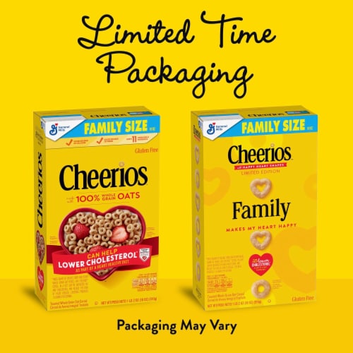 General Mills Cheerios Family Size Cereal Perspective: back