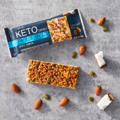 ratio Keto Friendly Coconut Almond Crunchy Bars Perspective: back