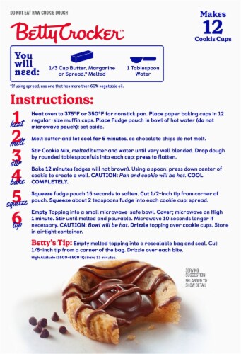 Betty Crocker™ Chocolate Chip Fudge Cookie Cups Baking Mix Perspective: back
