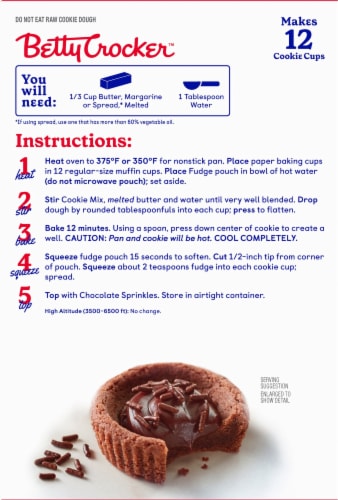 Betty Crocker Chocolate Fudge Cookie Cups Kit Perspective: back