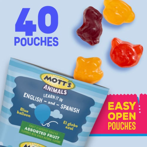 Mott's Animals Fruit Flavored Snacks Easter Basket Stuffers Family Pack Perspective: back