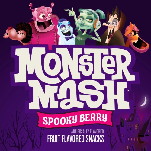 Monster Mash Spooky Berry Fruit Flavored Halloween Kids Snacks Perspective: back
