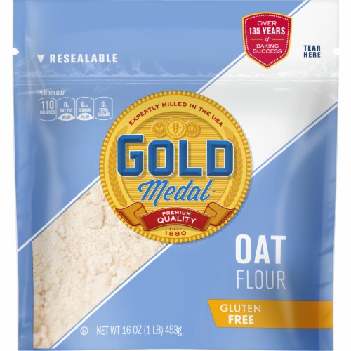 Gold Medal Gluten Free Oat Flour Resealable Bag Perspective: back