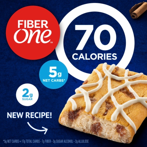 Fiber One Cinnamon Coffee Cake 70 Calorie Soft Baked Bars Low Net Carb Snacks Perspective: back