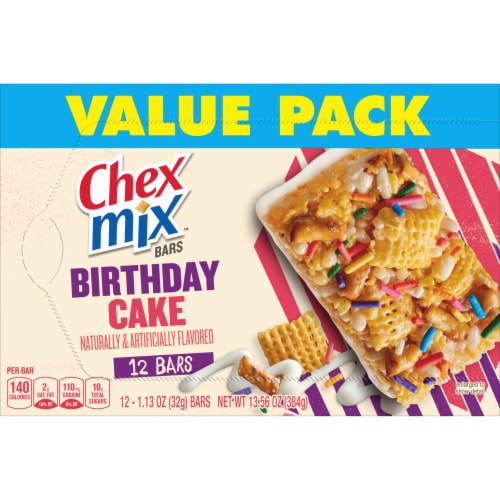 Chex Mix Birthday Cake Treat Bars Perspective: back
