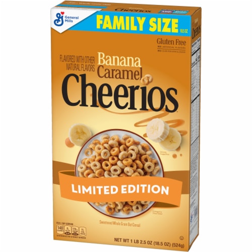 Banana Caramel Cheerios Limited Edition Gluten Free Cereal Perspective: back