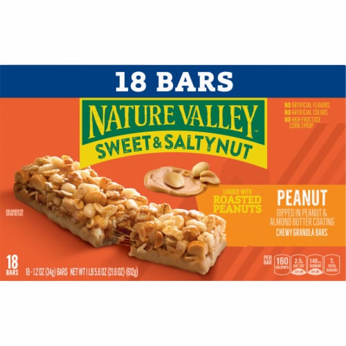 Nature Valley Whole Grain Peanut Sweet and Salty Nut Chewy Granola Bars Snacks Perspective: back