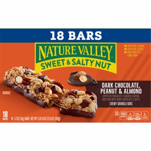 Nature Valley Dark Chocolate Peanut Almond Granola Nut Bars Perspective: back