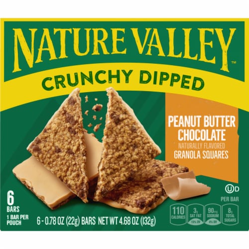 Nature Valley Whole Grain Peanut Butter Chocolate Crunchy Dipped Granola Squares Perspective: back