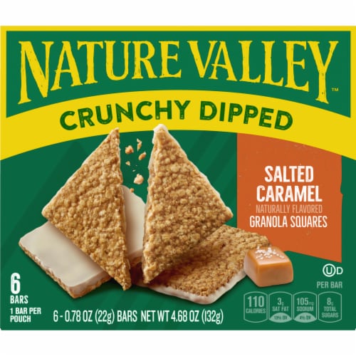 Nature Valley Whole Grain Salted Caramel Crunchy Dipped Granola Squares Lunch Box Snacks Perspective: back
