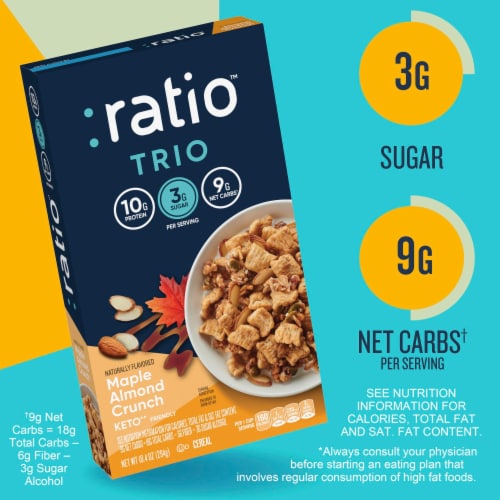 :ratio Keto Friendly Maple Almond Crunch Breakfast Cereal Perspective: back