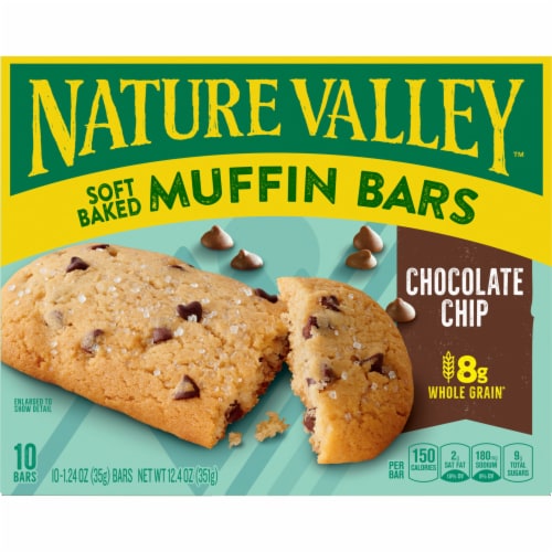 Nature Valley Chocolate Chip Soft Baked Muffin Bars Breakfast Snacks Perspective: back