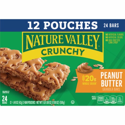 Nature Valley Whole Grain Oats and Chocolate Crunchy Dipped Granola Squares Lunch Box Snacks Perspective: back