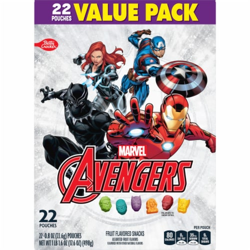 Betty Crocker Marvel Avengers Fruit Snacks Value Pack Perspective: back