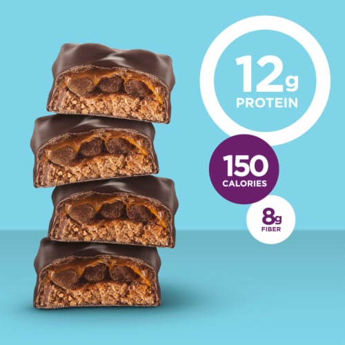 Fiber One Weight Watchers Peanut Butter Cocoa Crumble Chewy Protein Bars Healthy Snacks Perspective: back