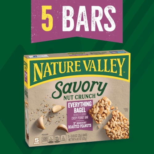 Nature Valley Everything Bagel Savory Nut Crunch Bars Bulk Lunch Box Snacks Perspective: back
