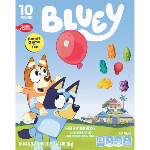 Bluey Gluten Free Fruit Flavored Snacks Perspective: back