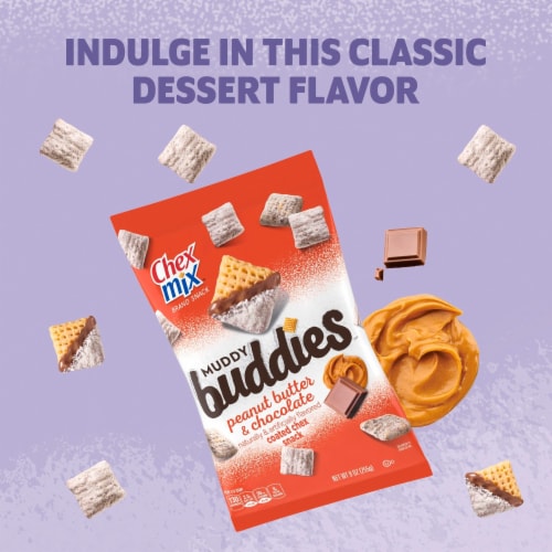 Chex Mix Muddy Buddies Peanut Butter and Chocolate Snack Mix Perspective: back