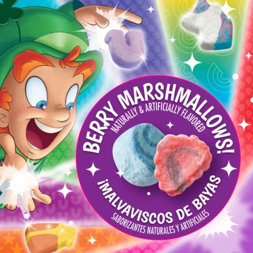 Lucky Charms Berry Swirl Kids Breakfast Cereal with Marshmallows Perspective: back