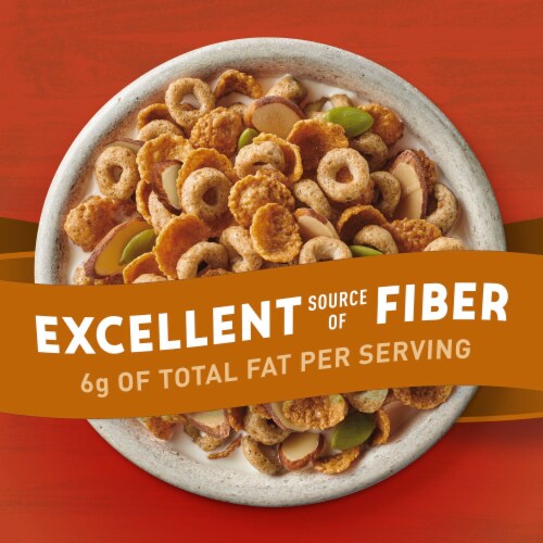 Cheerios Hearty Nut Medley Maple Cinnamon Flavored Breakfast Cereal Perspective: back