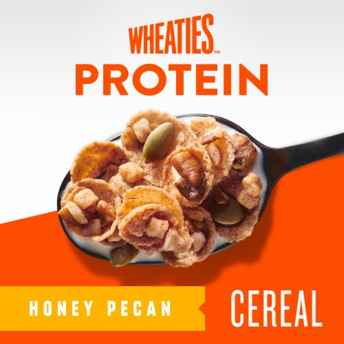 General Mills Wheaties Protein Honey Pecan Breakfast Cereal Perspective: back