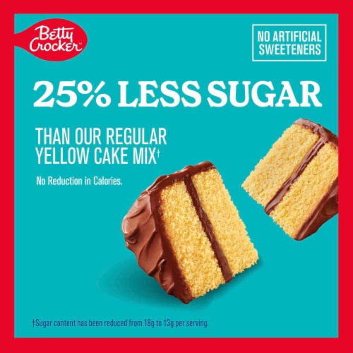 Betty Crocker Lower Sugar Yellow Cake Mix Perspective: back