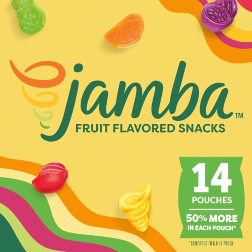 Jamba Mango-A-Go-Go Smoothie Inspired Fruit Flavored Snacks Perspective: back