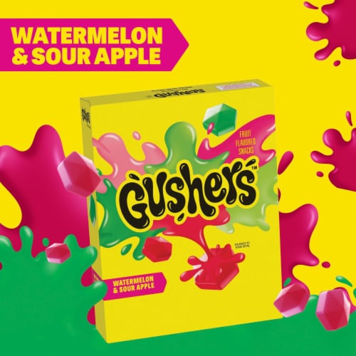 Gushers Watermelon and Sour Apple Fruit Flavored Kids Snacks Perspective: back