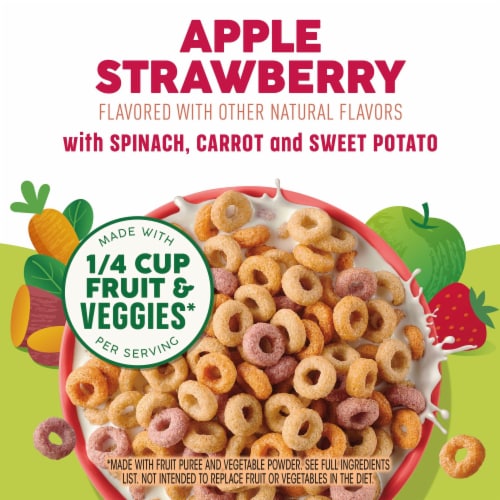 General Mills Cheerios Veggie Blends Apple Strawberry Cereal Perspective: back