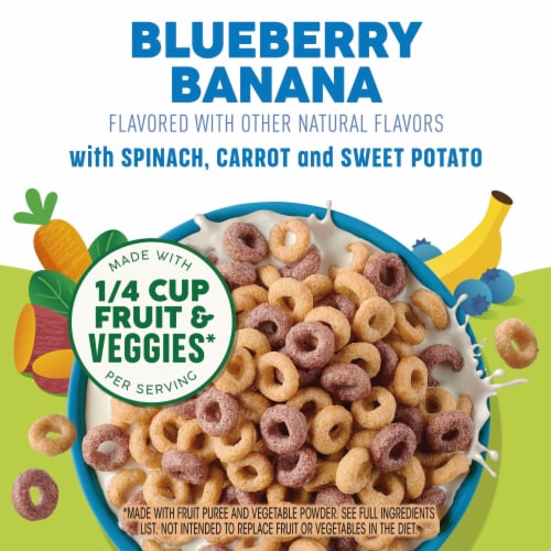 General Mills Cheerios Veggie Blends Blueberry Banana Cereal Perspective: back