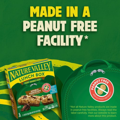 Nature Valley Double Chocolate Peanut Free Lunch Box Granola Bars Perspective: back