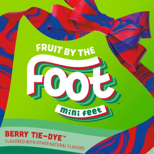 Fruit By The Foot Mini Feet Berry Tie-Dye Fruit Flavored Snacks Holiday Pack Perspective: back