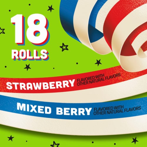 Fruit by the Foot Strawberry and Mixed Berry Fruit Flavored Snacks Party Pack Perspective: back
