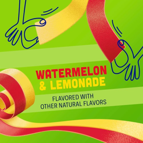 Fruit By The Foot Splitz Fruit Flavored Snacks Watermelon and Lemonade Perspective: back